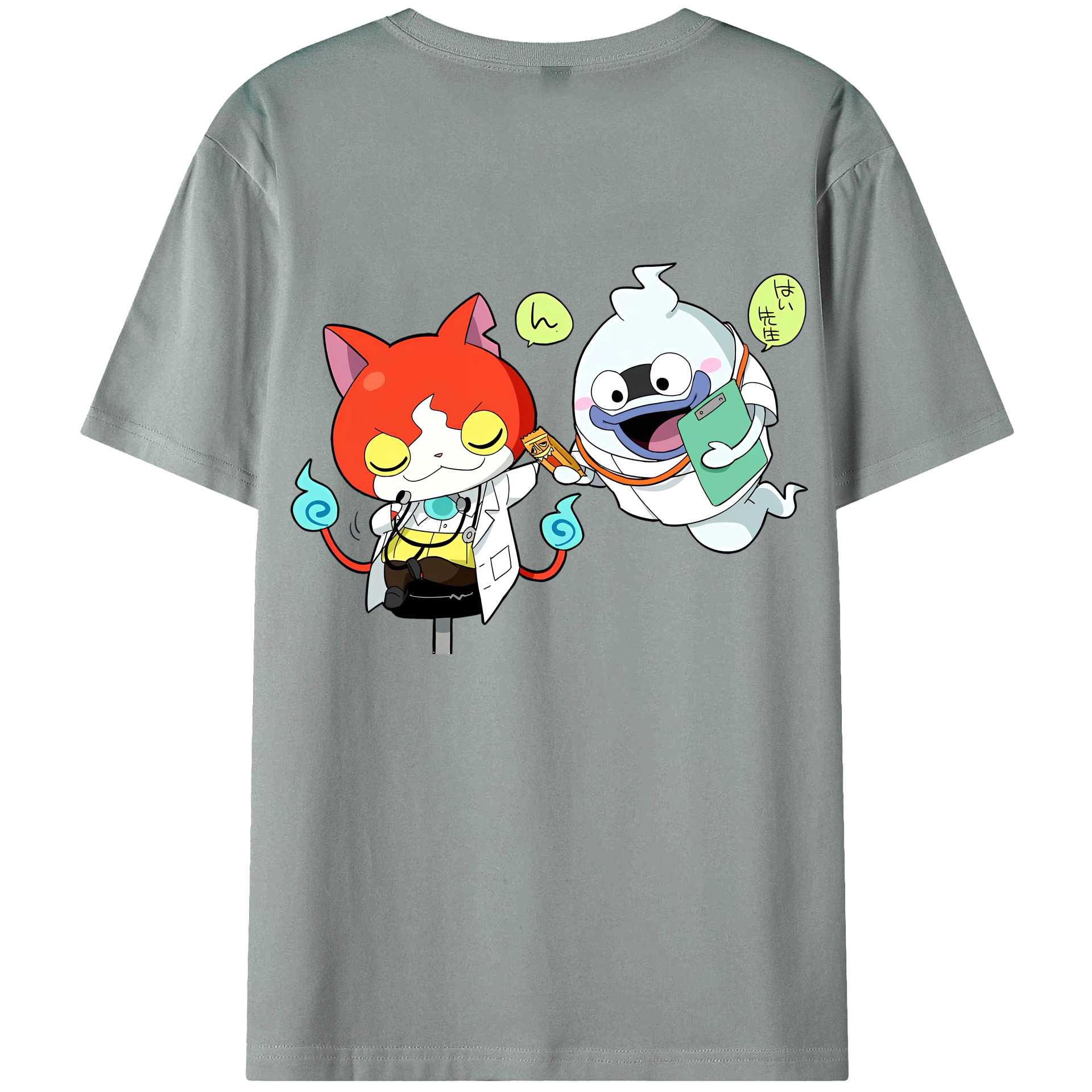 （画像用） 妖怪ウォッチ Yo-kai Watch 綿100％ メンズ半袖Tシャツ（バックプリント） 通気性